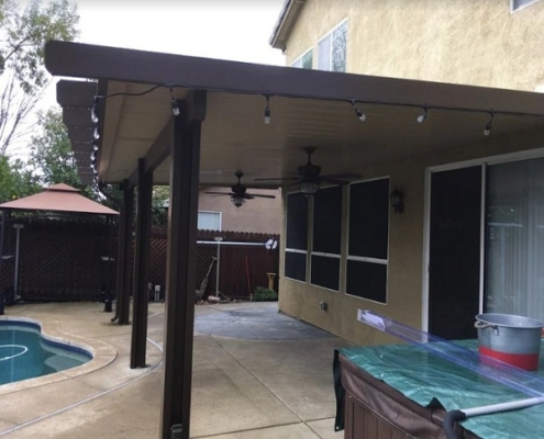 Flatwood Wall attached Patio cover Installation project Rocklin, CA