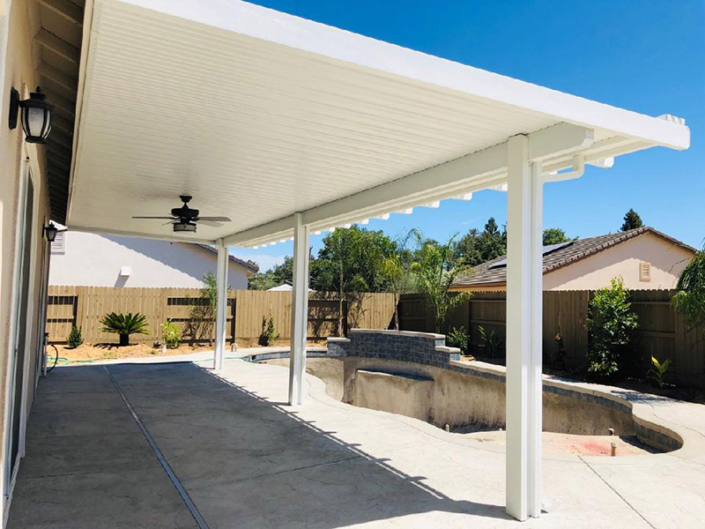 12x34 Attached, Under Eave Mount, Durawood Flatwood Patio Cover With 