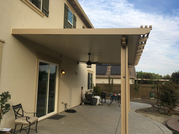 12x20 Durawood attached flatwood patio cover Color: California Sand ...