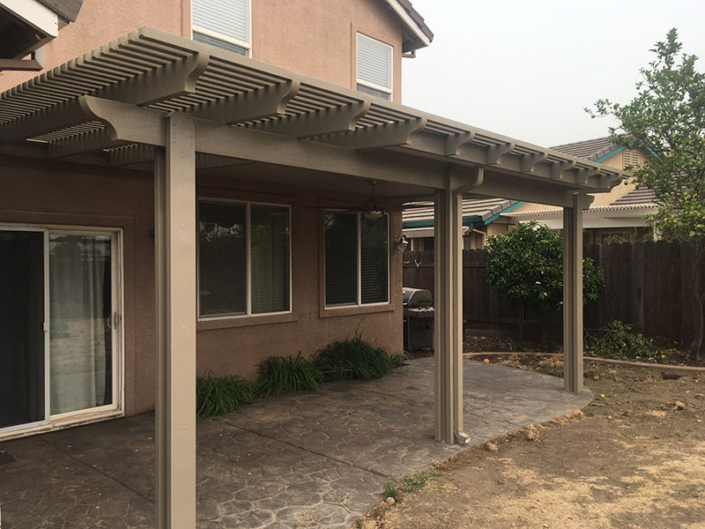 Durawood wall attached Flatwood solid/lattice patio cover - Davis, CA ...